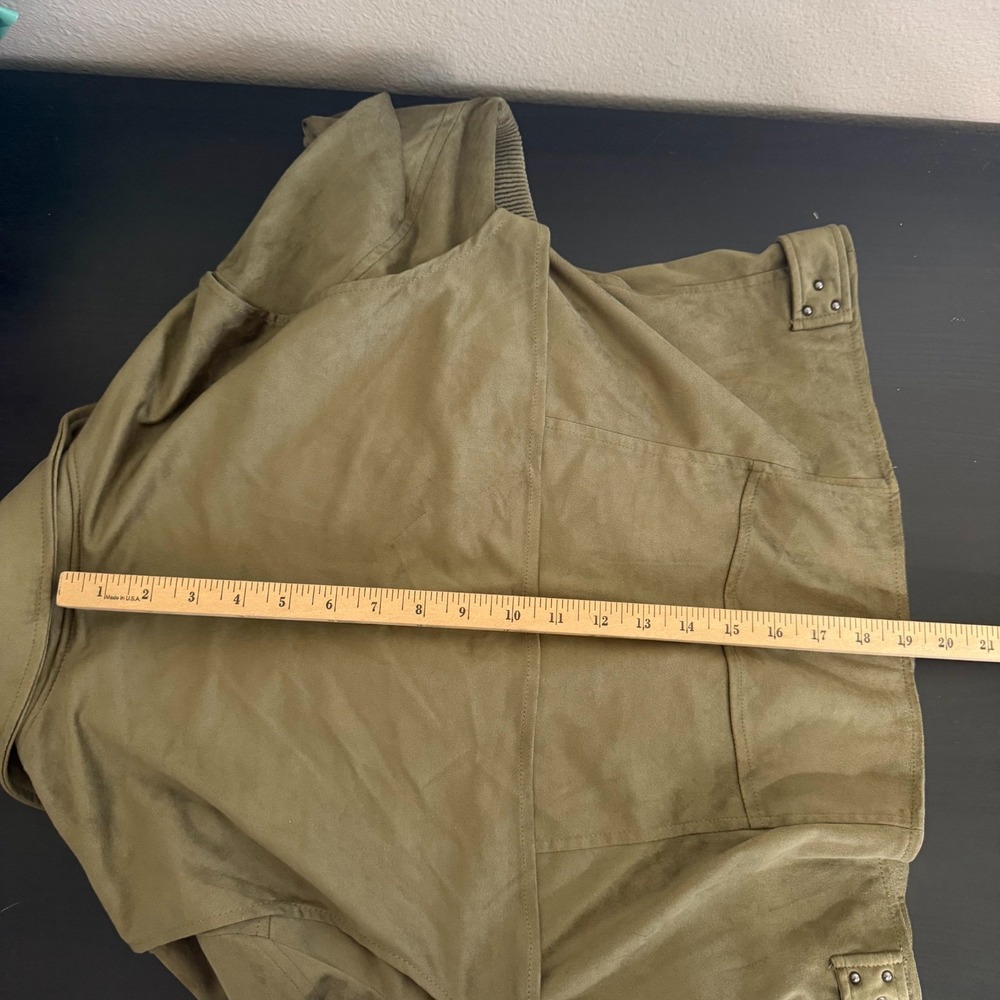 BLANKNYC Moto Jacket Women's Large Smokey Sage Asymmetrical Zip Retro Biker‎ - Picture 11 of 13